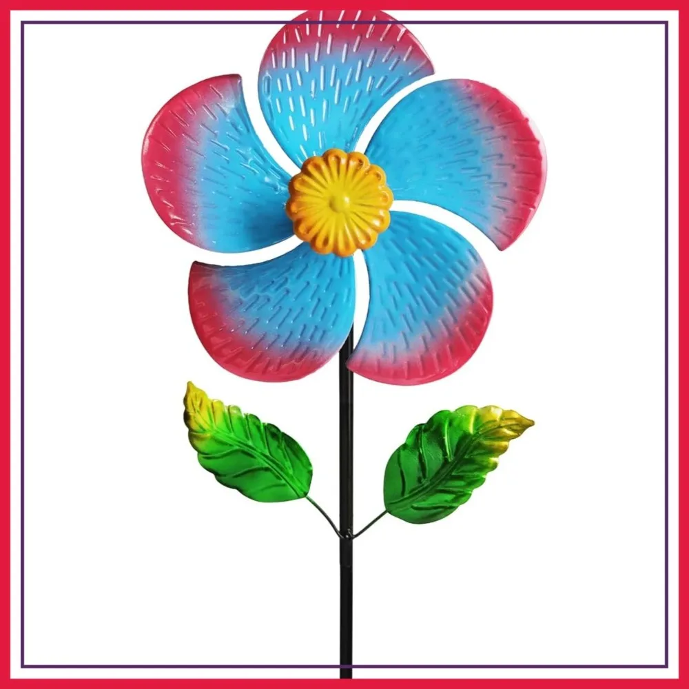 

Vibrant Red & Blue Garden Wind Spinner, Outdoor Metal Wind Sculpture, Dynamic Yard Art for Patio Lawn Ornament, 1 Pack