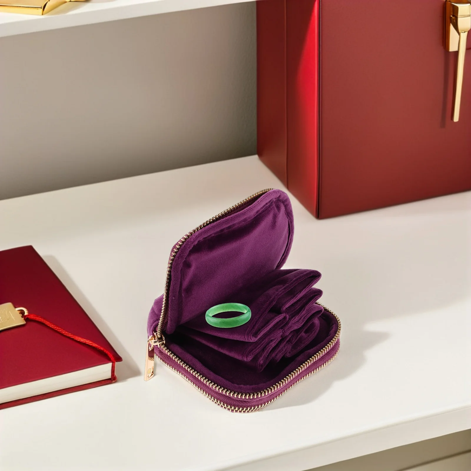

Jewelry Storage Bag Travel Organizer Case with Zipper Earring Pouch Bags Compact Necklace Mini Metal