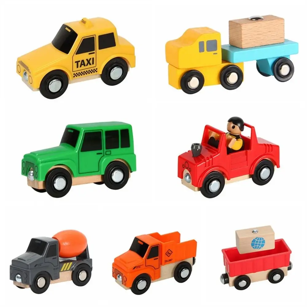 

Locomotive Toy Magnetic Train Toys Combinations Assembly Railway Track Cars Train Model Vehicles Track Wooden Magnetic Train