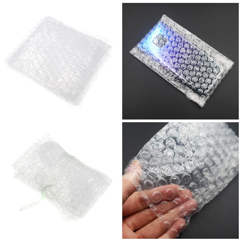 50Pcs Plastic Protective Wrap Envelope White Bubble Foam Packing Bags PE Clear Bubble Bag Shockproof Bag Double Film Cushioning