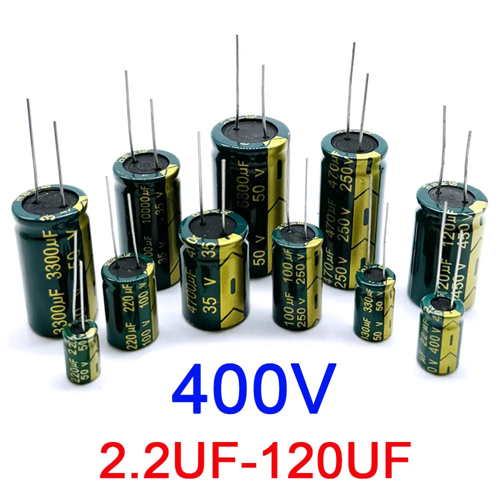 Kondensator elektrolityczny wysokiej częstotliwości400V 2.2UF 4.7UF 6.8UF 8.2UF 10UF 15UF 22UF 33UF 47UF 68UF 82UF 100UF 120UF 20%