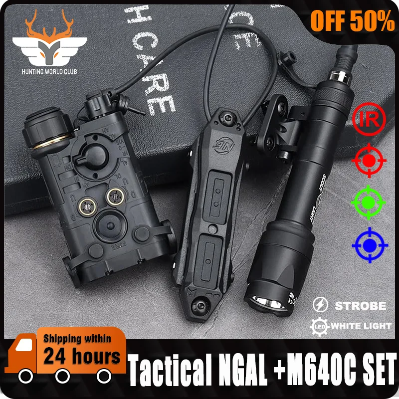 

Tactical NGAL Full Function Red Green Blue Indicator SF M340A M640C Hunting Scout Light With Dual Control Switch Fit 20MM Rail