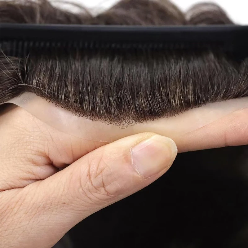 Men's Capillary Prothesis Lace PU Toupee Men Wigs For Men Wig Soft Male Hair Prosthesis 100% Human Hair System Natural Hairpiece