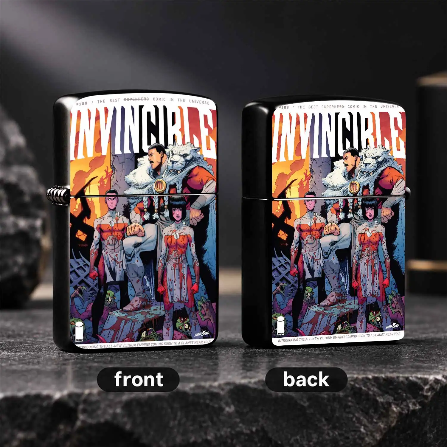 Classic Invincible Comic Cover Themed Portable Lighter, Stylish Anime Peripheral Creative Practical Item, Suitable For All Daily Scenarios, Great For Gifting Or Personal Use, High Recognition Printed Pattern Exquisite Durable Collectible Fo