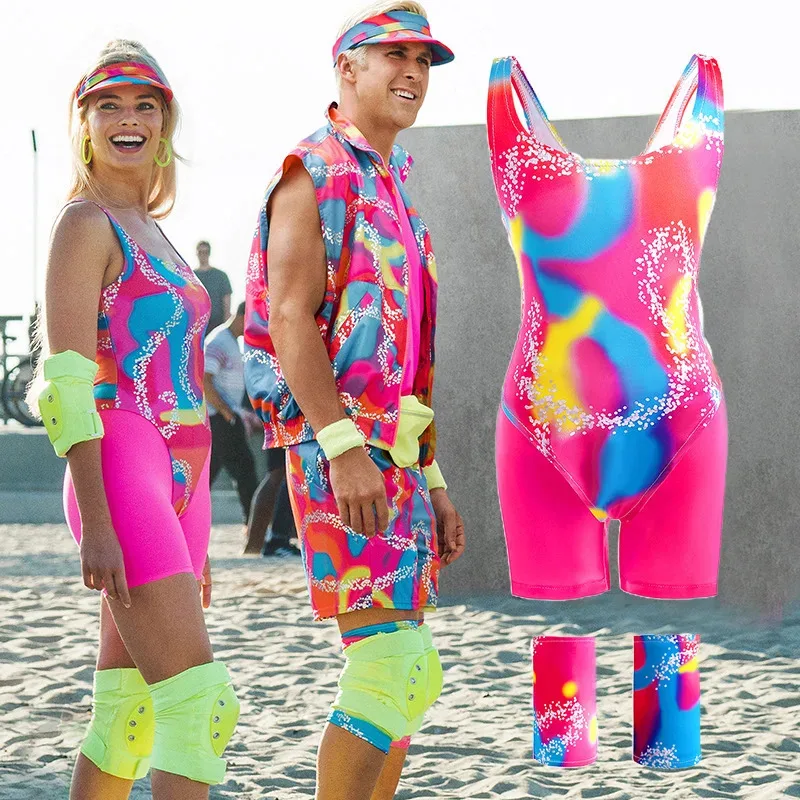 l2025l Halloween Bambini Halloween Film B-Barbi Costume Cosplay Disfraz Ken Barbe Ryan Gosling Skatewear Abbigliamento sportivo Uomo Donna Cou