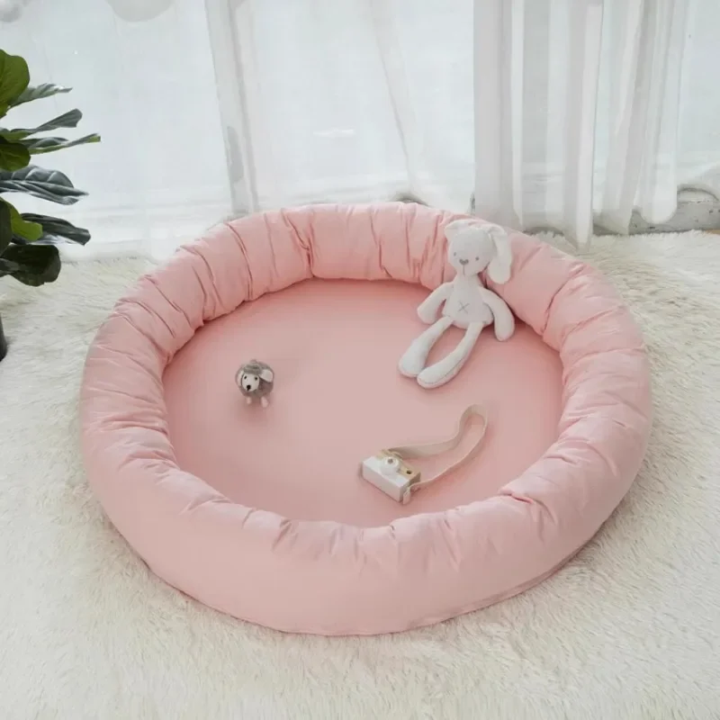 INS Round Queen Bed Newborn Baby Baby Sleeping Crib Children Game Cushion Photo Disassembly and Washing.