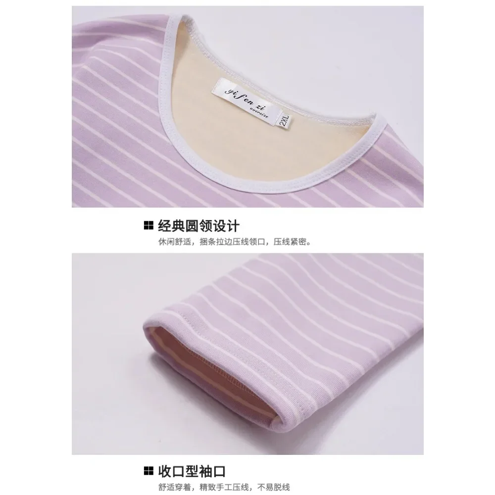 Extra Large Pajamas With Plush Set Long Johns Woman Winter Clothes Coats Warm Base Shirt Clothing Two Piece Set XXL XXXL 4XL 5XL