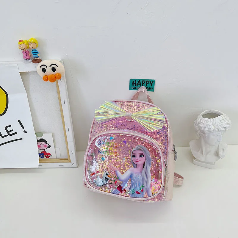 Mochila de princesa transparente con lazo para niños y niñas, bolso escolar pequeño de moda, novedad de verano, 2023