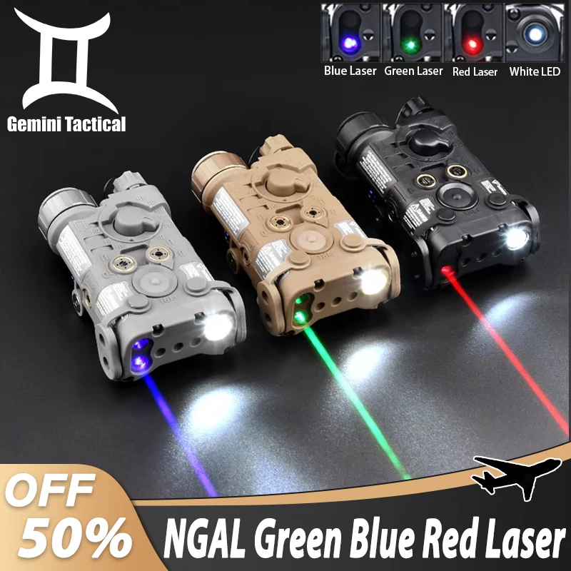 

WADSN Airsoft NGAL Green Blue Red Dot Laser IR Sight Pointer Strobe White LED Light Ngal Wadsn PEQ15 Outdoor Hunting Flashlight