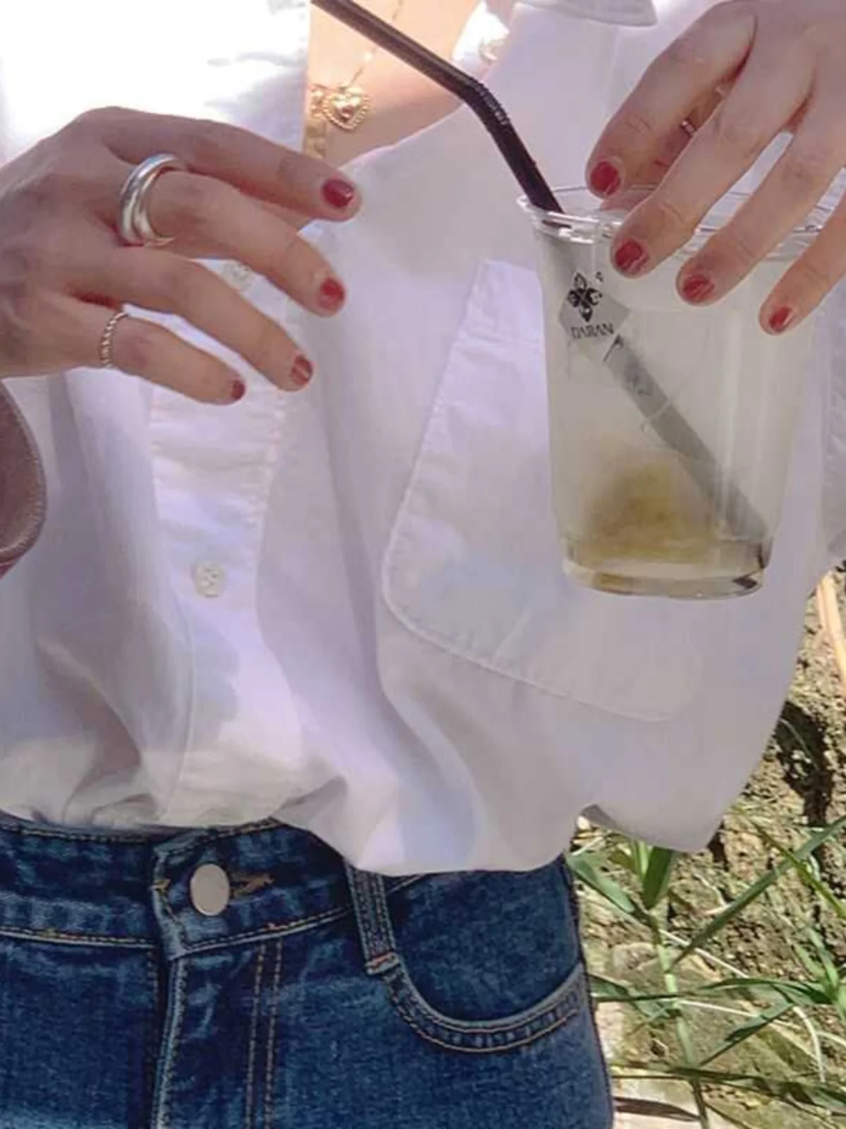 สีขาวลําลองไหล่ ort Sve ผู้หญิง irt Chic Design Vintage Hong Kong Sle หลวม Fit ขนาดเล็กภาษาฝรั่งเศสคํา Sle irt