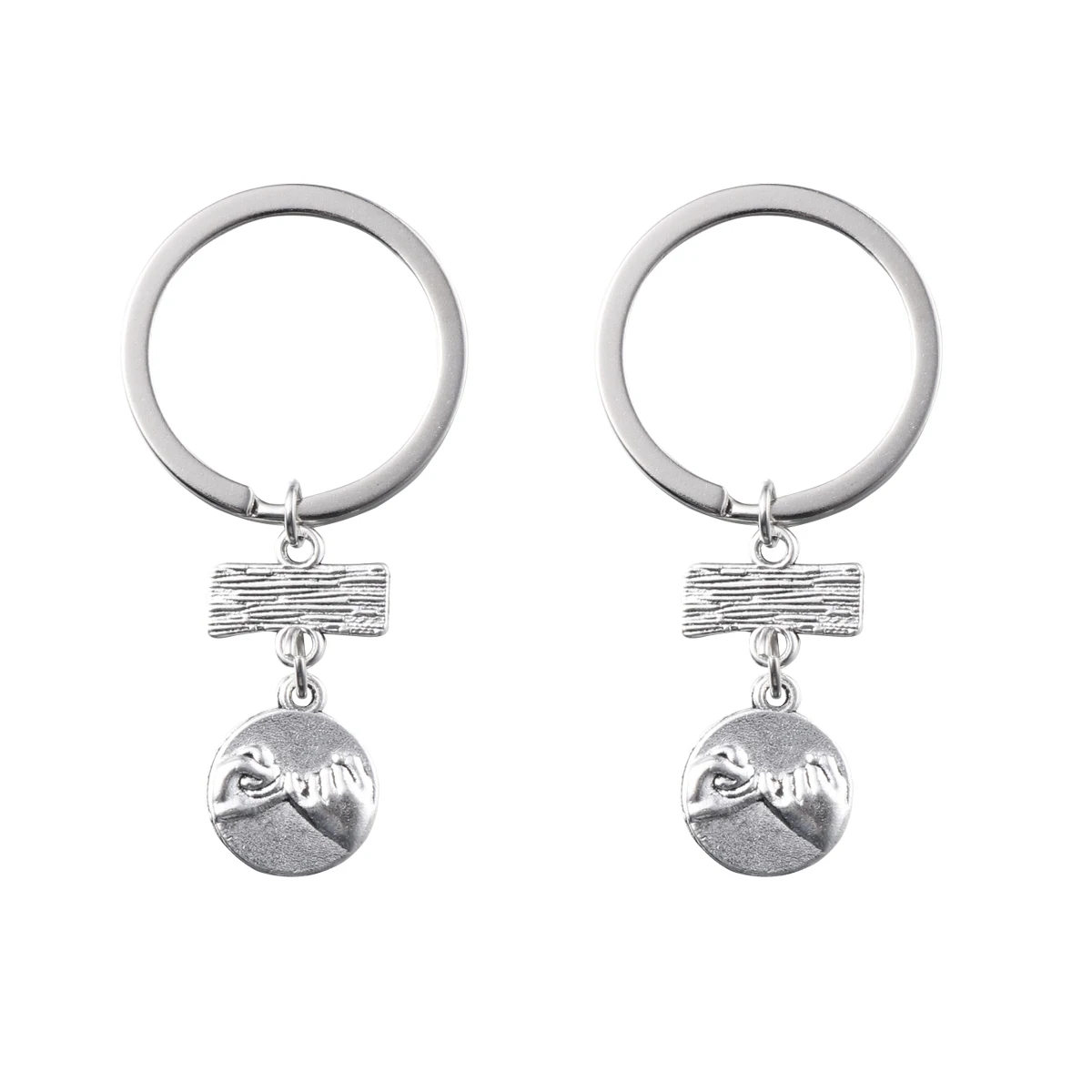 

2pcs Double Keychains Stainless Steel Friendship Gifts Matching Set Occasions Anniversary Present For Friends Key Rings