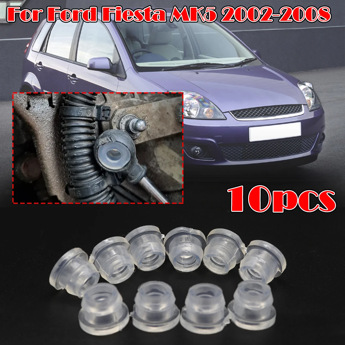 10Pcs For Ford Focus MK2 2005-2009 Fiesta Gear Shift Cable Bushing Gearbox Head Lever Line Rubber Sleeve Transfer Case Retainer