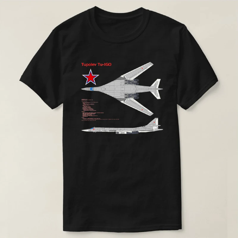 Russian Tupolev Tu-160 White Swan Strategic Bomber T Shirt. Short Sleeve 100% Cotton Casual T-shirts Loose Top Size S-3XL