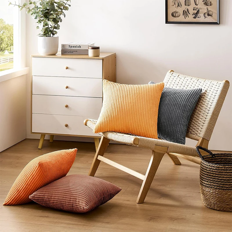 

LMETJMA 2 шт. 45x45 см вельветовые полосатые наволочки мягкие декоративные наволочки Чехлы для подушек наволочки JT410