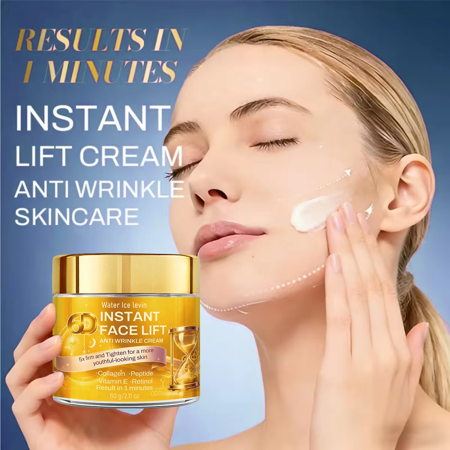 Anti Wrinkle Cream with Retinol Peptide & Collagen - Firming Moisturizing Face Cream 60g Vitamin E