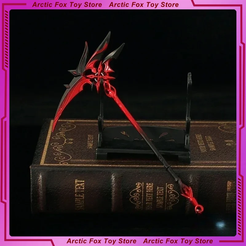 جديد 21 سنتيمتر Genshin تأثير المنجل Arlecchino قرمزي القمر تميمة نموذج المفاتيح لعبة معدنية عرض هدية عيد ميلاد اللعب #1