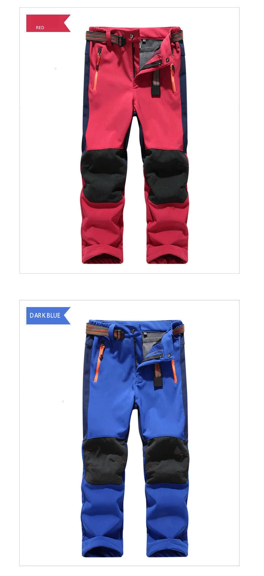 Neue frühling winddicht wasserdichte kinder im freien kinder hosen jungen mädchen softshell hosen warme jugendliche klettern hosen jogginghose – Detail 7