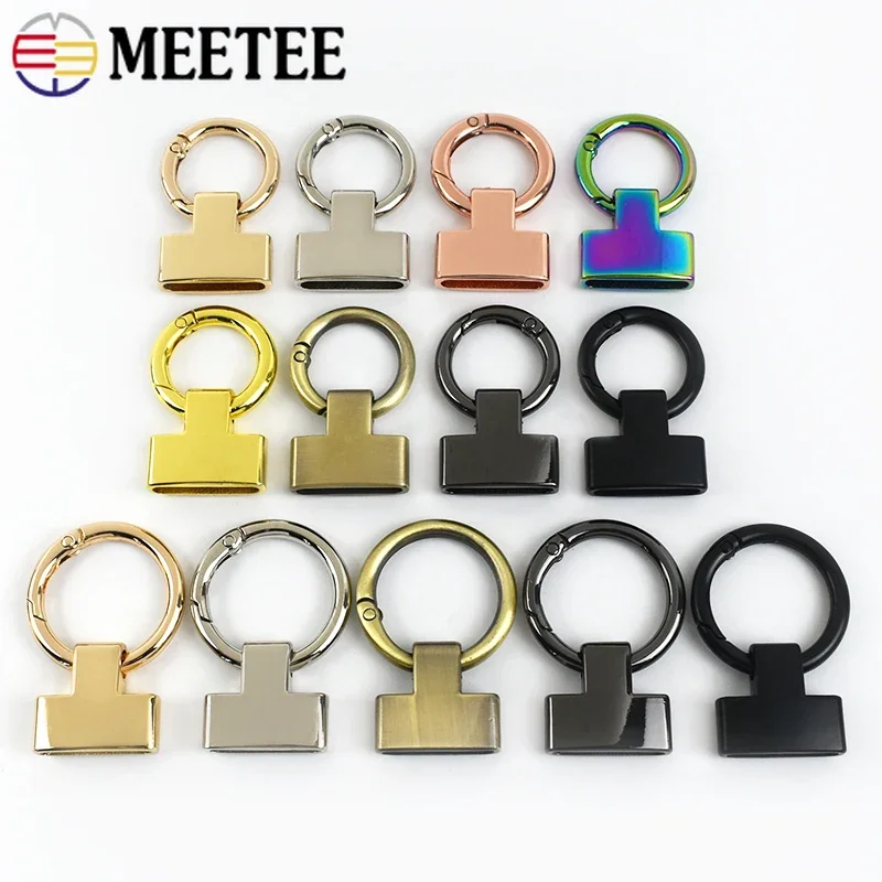 5/10Pcs 20/25mm Spring O Ring Hook for Keychain Webbing Strap Metal Buckles Keyfob Stopper Tail Clip Snap Rings Clasp Hardware