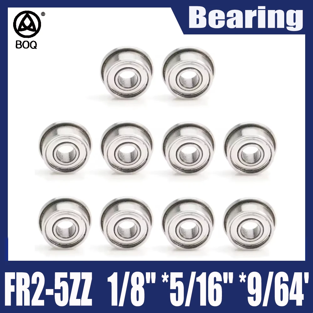 10PC FR2-5ZZ Flange Bearing 3.175x7.938x3.571mm ABEC-7 FR2-5 Z ZZ 1/8'' by 5/16'' by 9/64'' Inch Size Bearing RIF-518ZZ