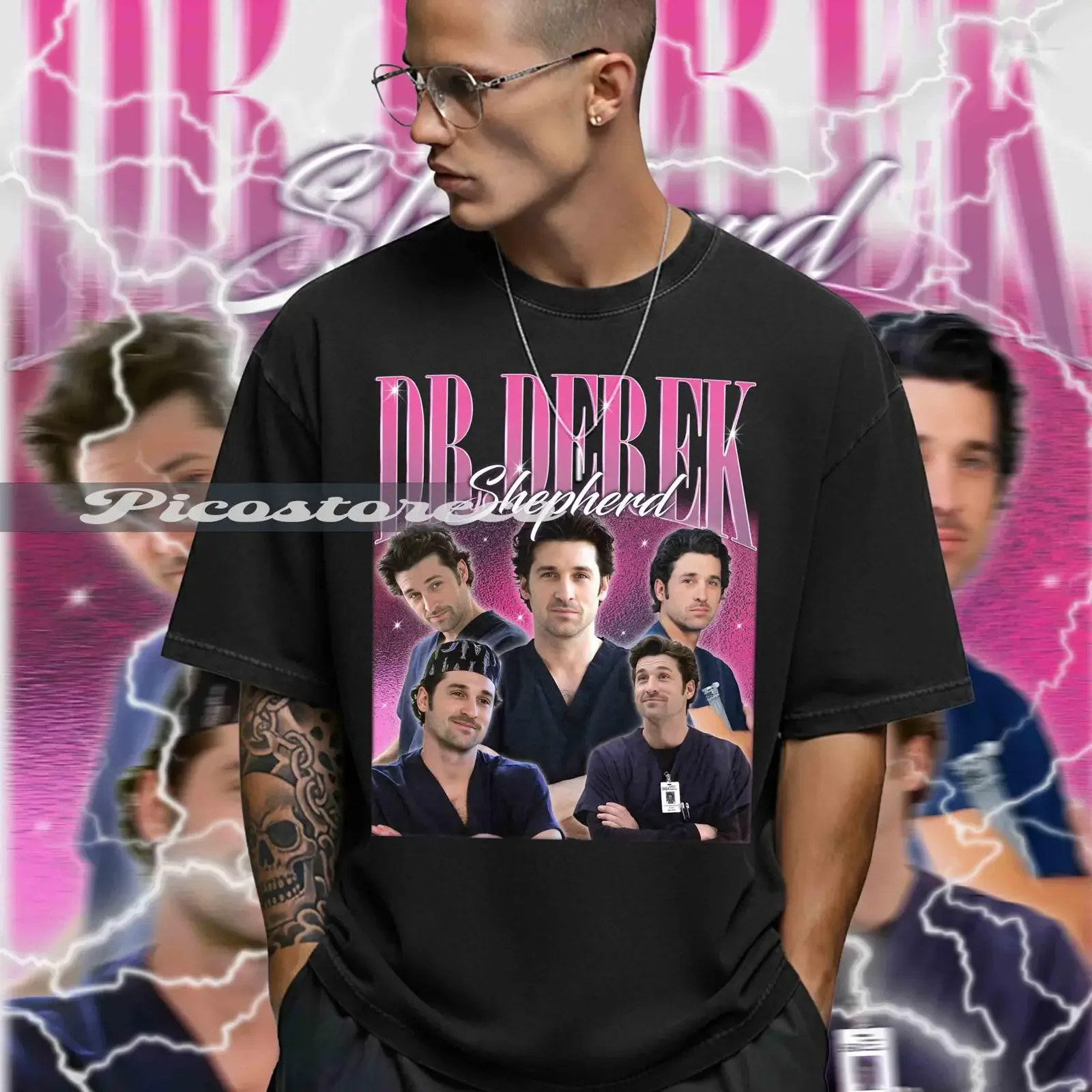 Dr Derek Shepherd T Shirt Grey's Anatomy SweaT vintage Washed Casual Stretched Unisex designer clothes Slightly