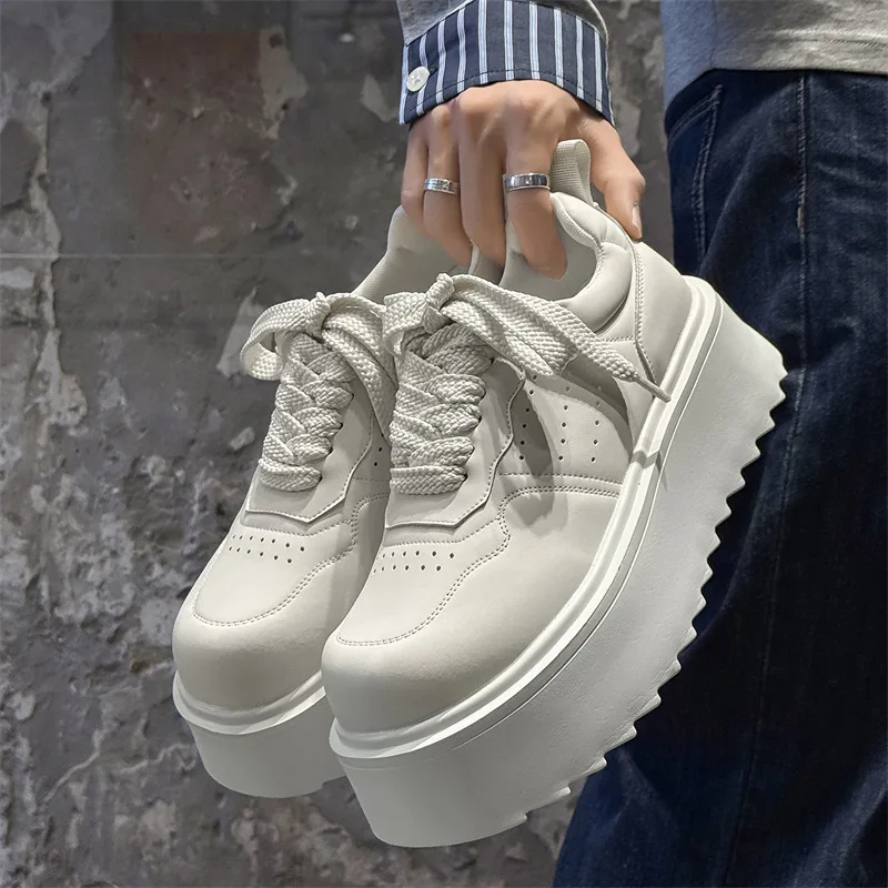 

Мужская модная обувь в стиле хип-хоп, рок-кроссовки на платформе, оксфорды из натуральной кожи на шнуровке, черно-белые кроссовки, крутая дизайнерская обувь для мужчин
