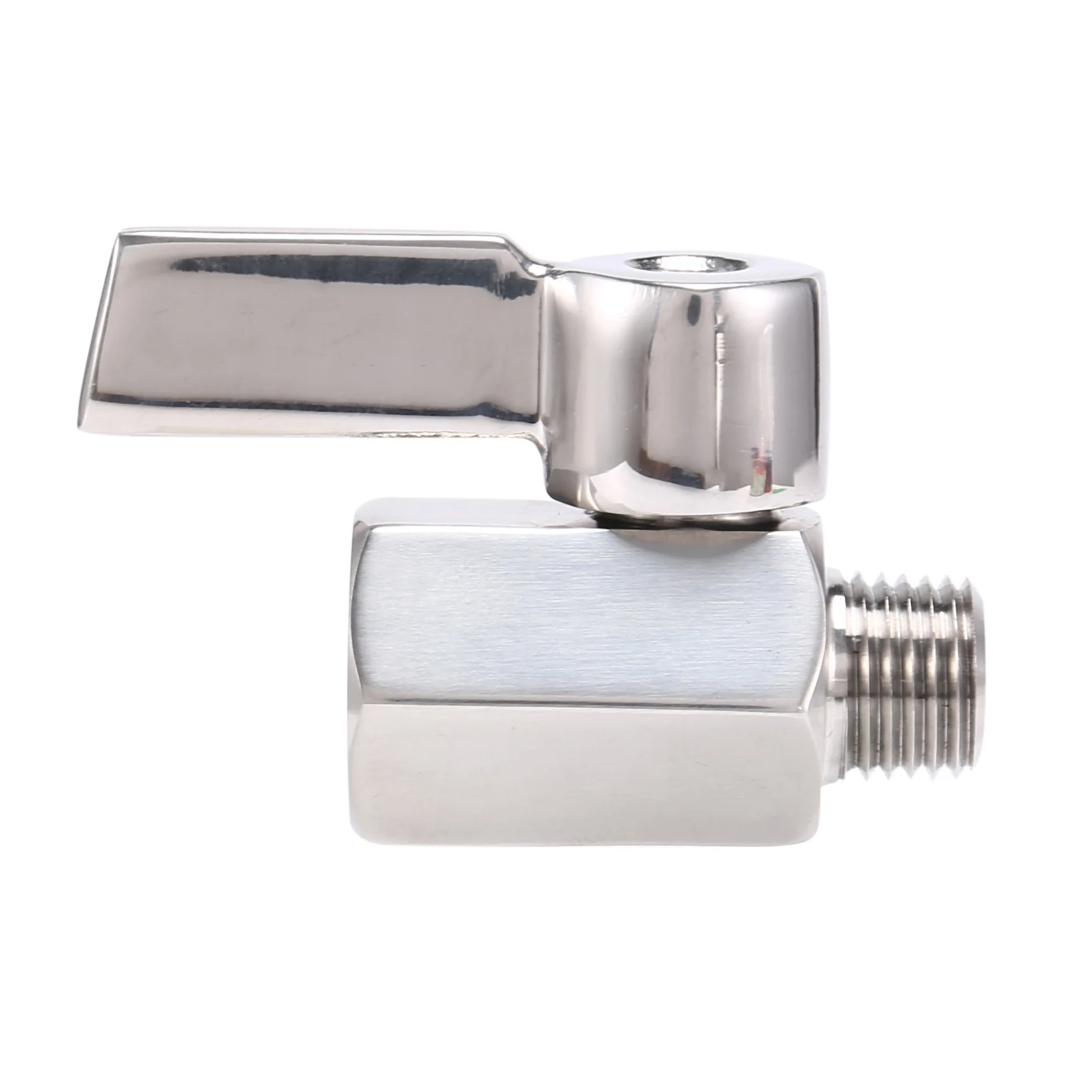 ABZV-1/4inch 304 Stainless Steel Mini Ball Valve,Female NPT X Male NPT Thread, Shut-Off Valve