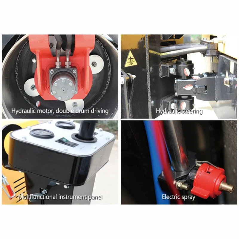 Industrielle, hocheffiziente, hydraulische Mini-Fernbedienung, Bodenverdichtung, Fahrt auf vibrierender Doppeltrommelverdichter Straßenwalze