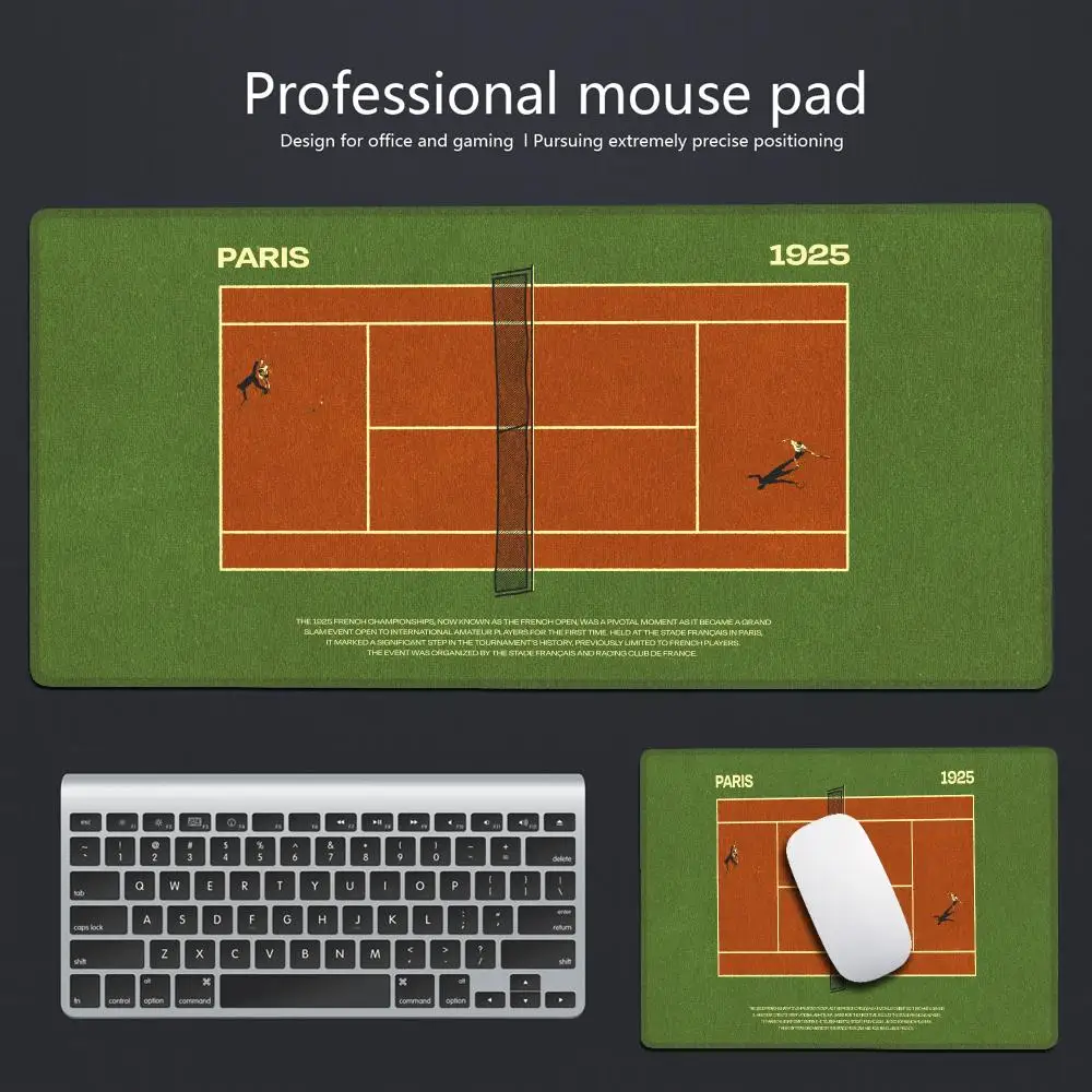 Tennis Court Themed Sports Mouse Pad Large Computer Office Game Table Mat Rubber Anti-Slip Gaming Keyboard HYBXAXC Big Desk Pad
