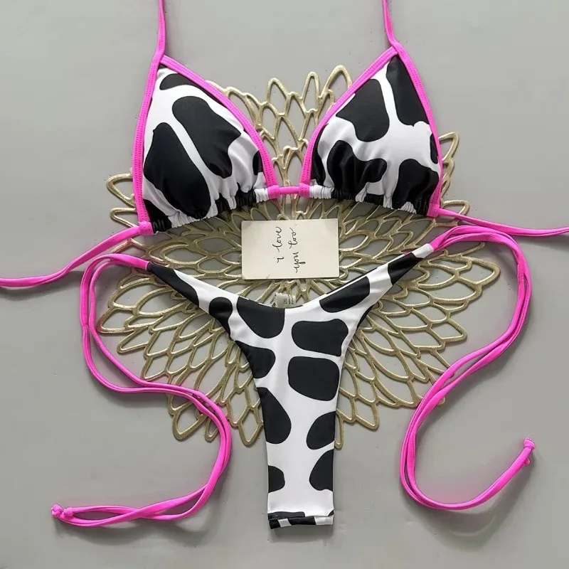Micro Bikinis 2026 Sexy Women Swimsuit Push Up Swimwear Print Bikini Set Thong Biquini Bathing Suit Swimming Beachwear Female