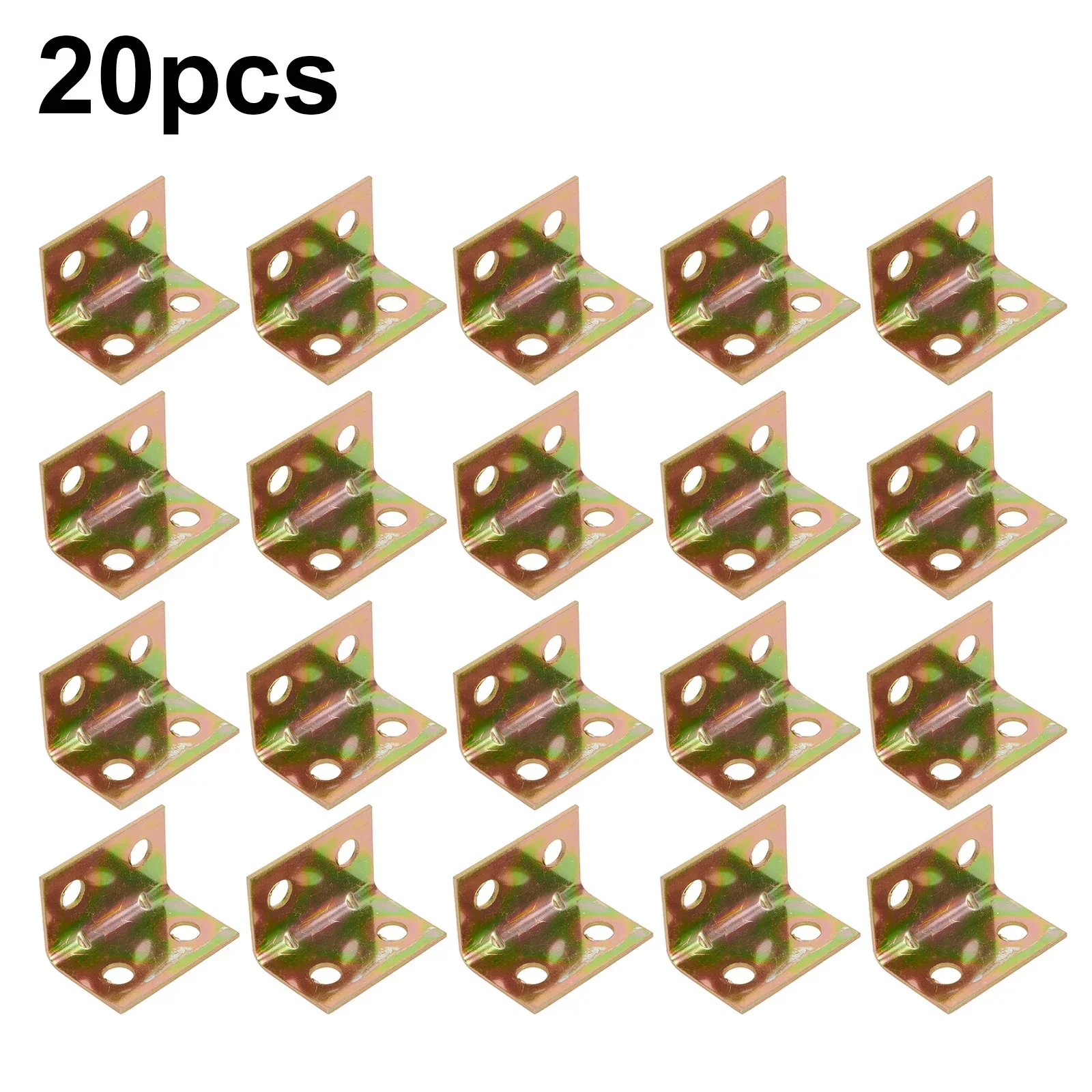 재사용 가능한 스테인레스 스틸 코너 버팀대 조인트 앵글 브래킷, 가구 코너 커버, 90 도 구멍 4 개, 20 개