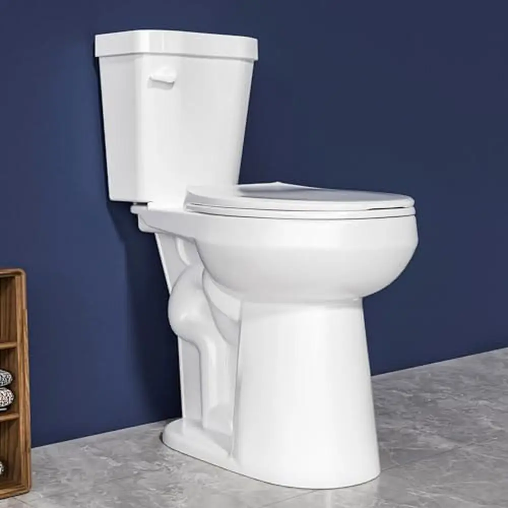 Extra Tall Toilet Seniors Single Flush 1.28 GPF Comfort Bowl Height Bathroom Stain-Resistant High Performance Flush System Noise