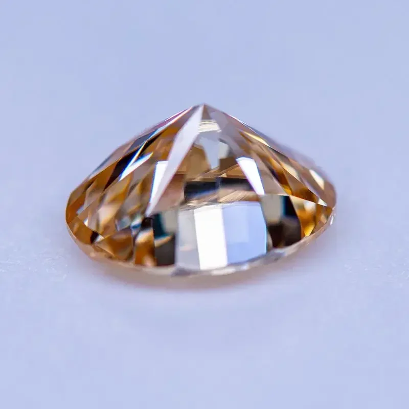 

Wholesale Moissanite Gemstone Natural Color Champagne Oval Cut Lab Grown Diamond For Charms Women Jewelry Making With Certifica