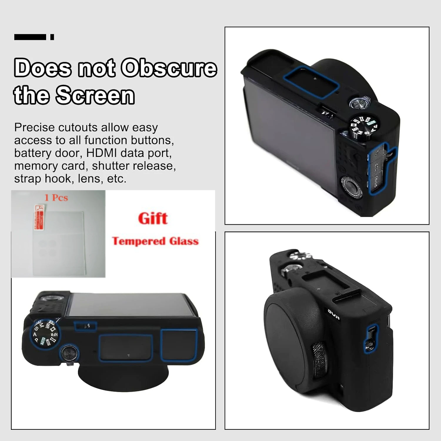 

Soft Silicone Protective Cover Protector Skin , For Sony RX100 VII Protector Camera Bag RX100M7 Camera Bag + free tempered film