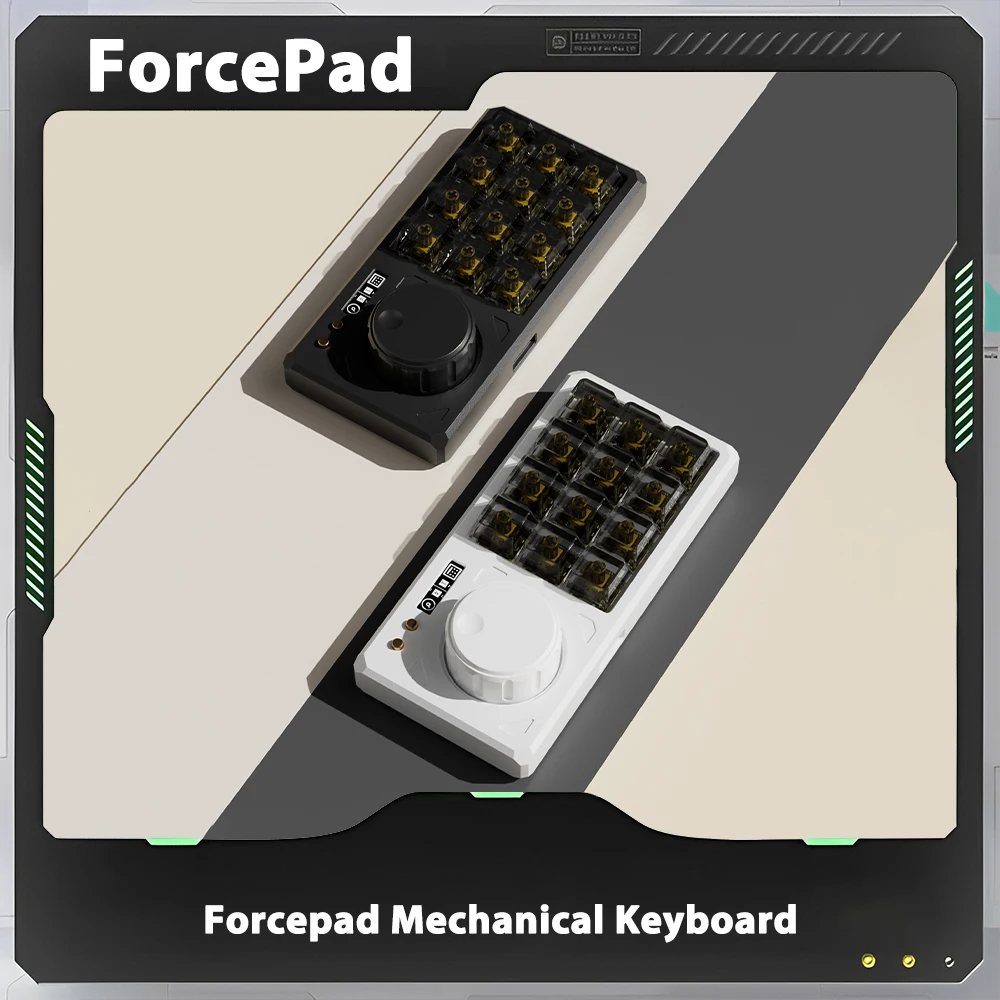 Forcepad Mechanical Keyboard Aluminium Alloy 12keys Hot Swap Rgb Knob Mechanical Keyboard Customized With Screen Desktop Gifts