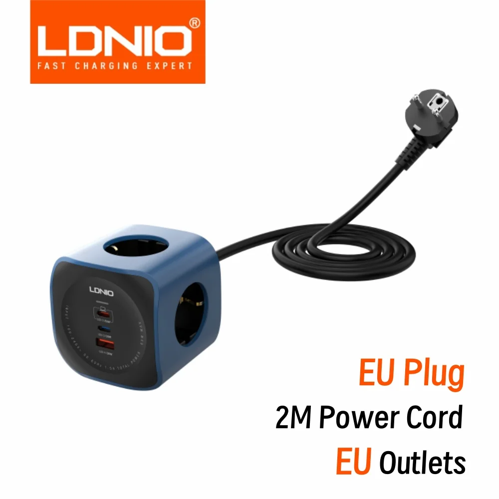 LDNIO Cube Stekkerdoos 65W Oplaadstations 2M Elektrische Verlengsnoer UK Us Eu Stekkers Adapter Usb Socket overspanningsbeveiliging