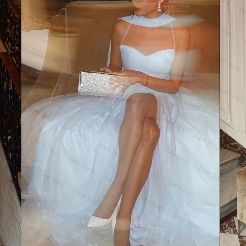 فستان سهرة أنيق مع شال أشرطة سباغيتي على شكل حرف A فساتين أنيقة للمناسبات الخاصة فيستدو فييستا مخصصة #5