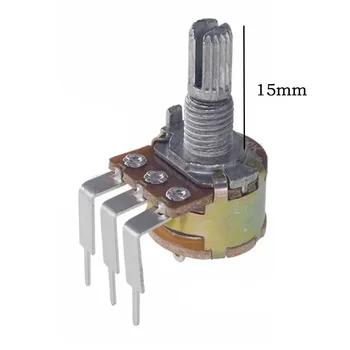50 stücke neues Einzel potentiometer wth148 mit Schalter 15mm b5k b10k b50k b100k b500k für Verstärker Audio 5k 10k 100k 50k 500k