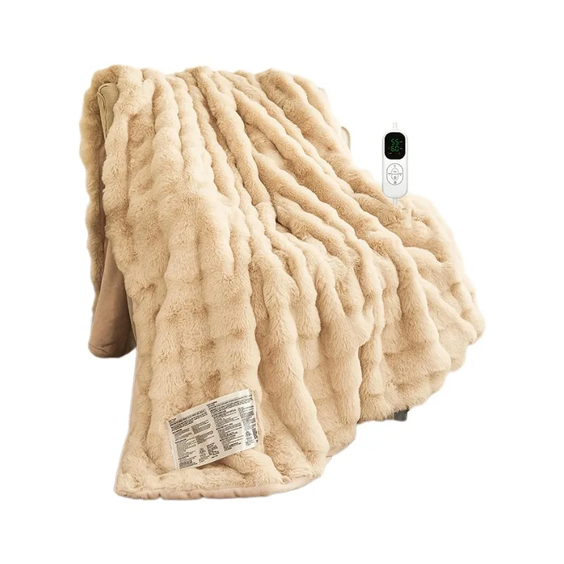 

Premium Electric Heating Blanket: Bubble Rabbit Fur Electric Blanket, Body-warming Heating Cover Blanket