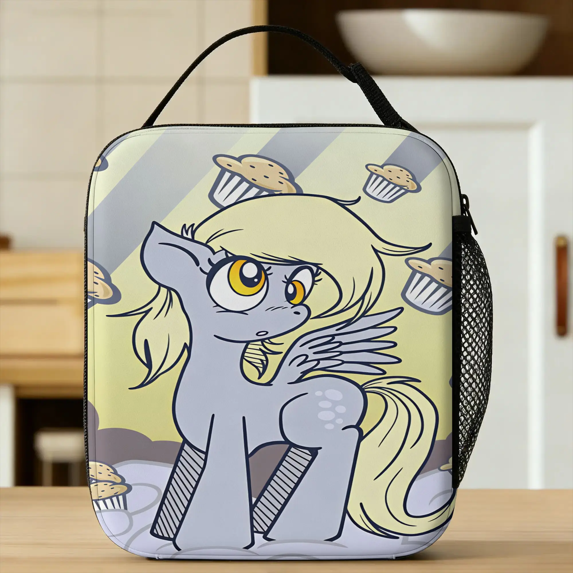 Derpy Muffins Hooves Lunch Bag  Convenient Lunch Box Men Picnic Print Cooler Bag Kawaii Oxford Thermal Lunch Bags