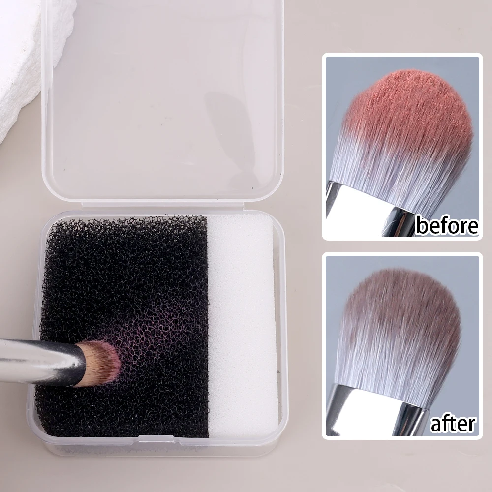 Makeup Brush Cleaning Box, Esponja Puff, Esponja de Limpeza Rápida, Escovas Sem Danos às Cerdas, Ferramentas de Limpeza, Novo