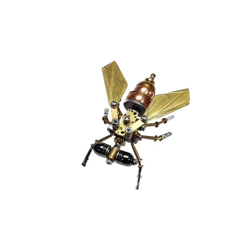 Mainan Puzzle 3D Kit Model Lalat Kecil Perakitan Logam DIY untuk Hadiah Anak-anak Dewasa Ornamen Serangga Mekanis Steampunk Buatan Tangan Murni