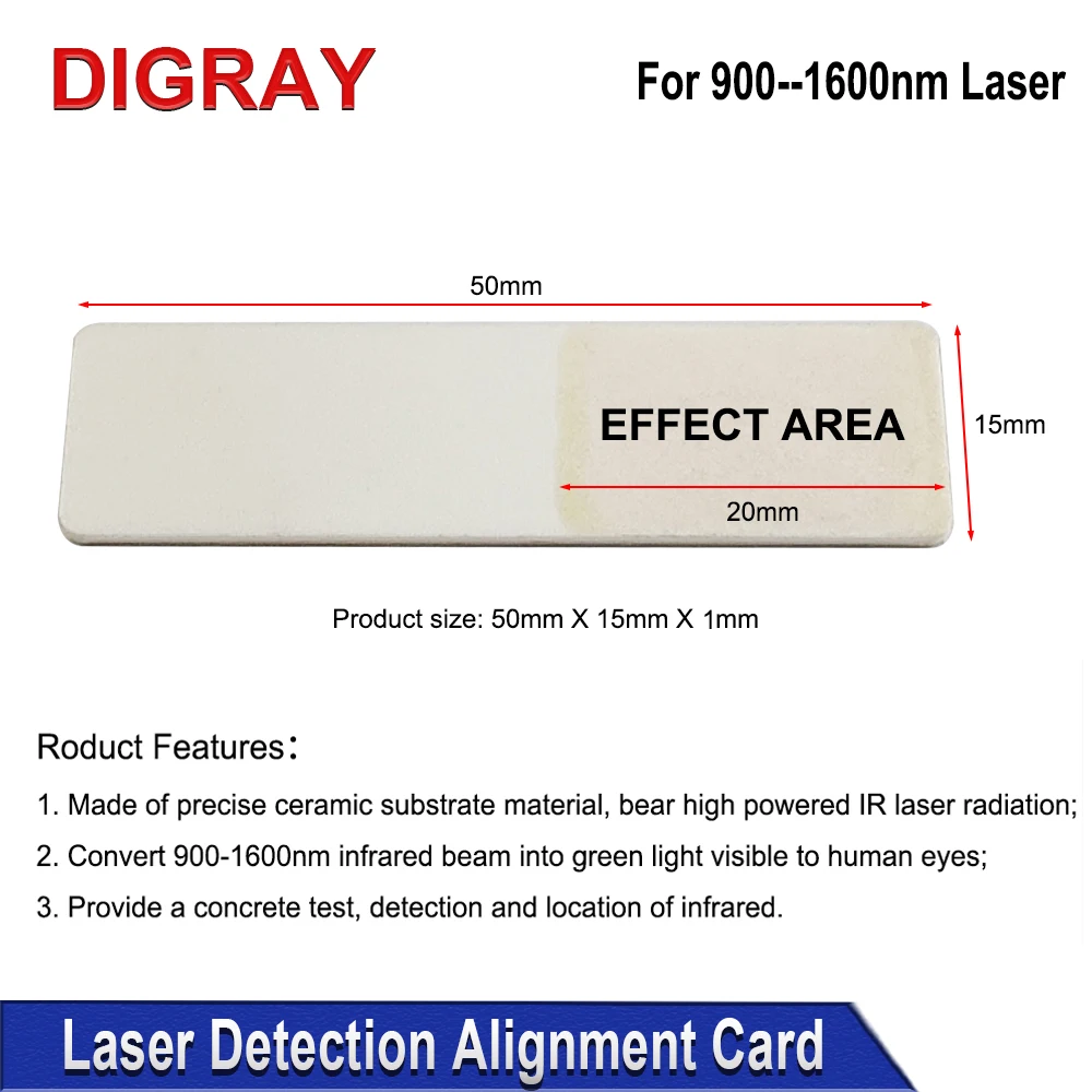 DIGRAY Fiber Laser Detection Alignment Card Infrared Dimmer Visualizer Calibrator Ceramic Plate For 900-1600nm Laser