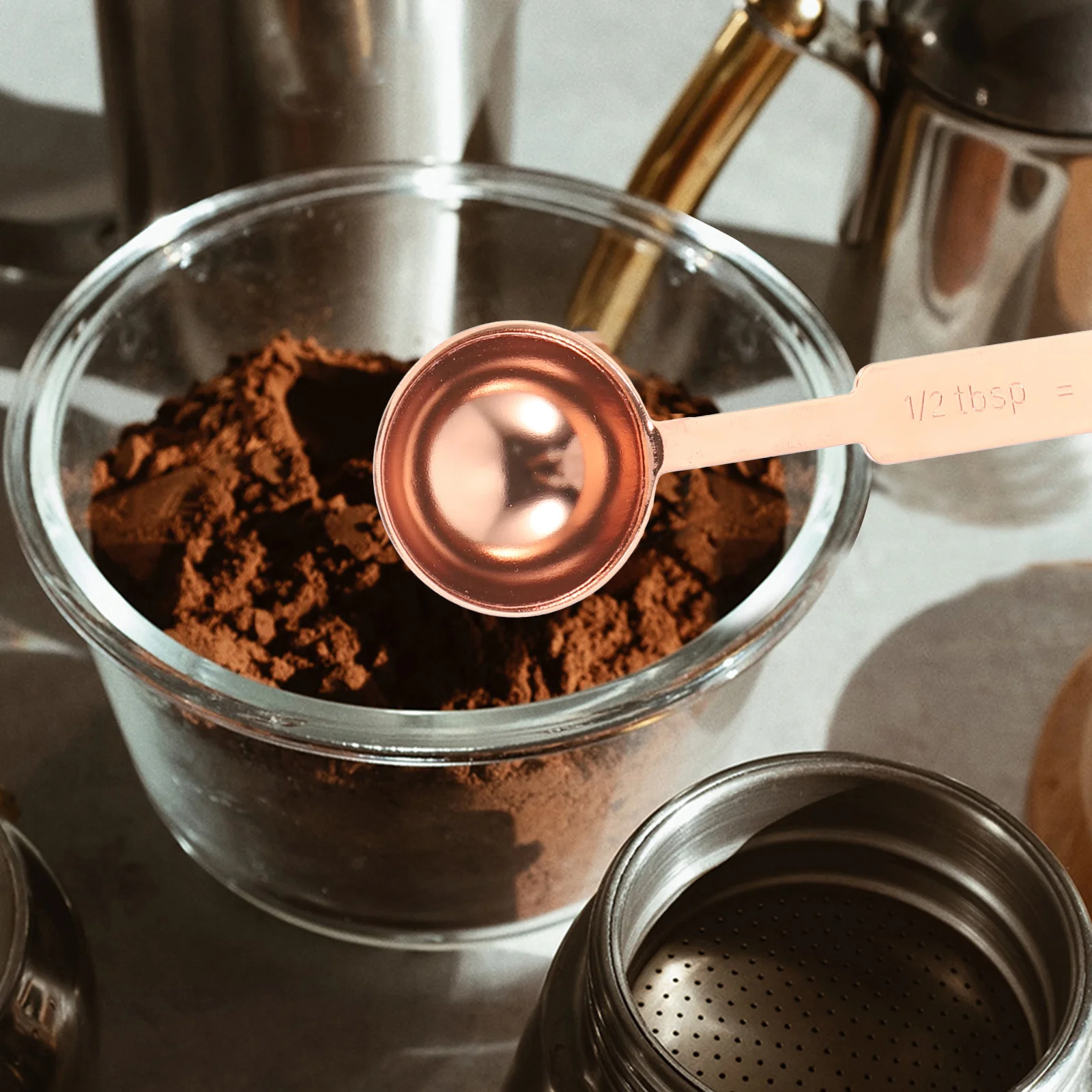 

1 set 1 Of Measuring Spoons Stainless Steel Measuring Spoon Set For Baking Coffee Powder Kitchen Use Teaspoon Tablespoon Set