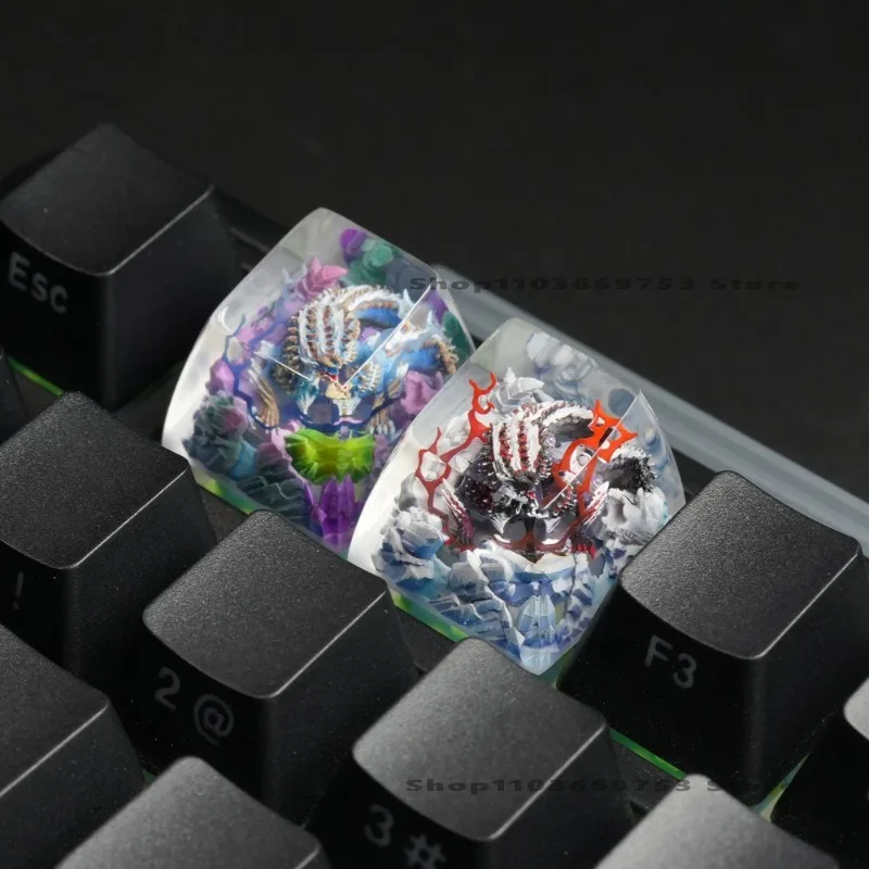 anime-original-resin-keycaps-monster-hunter-3d-keycap-for-mechanical-keyboard-personalized-decoration-exquisite-translucent-gift