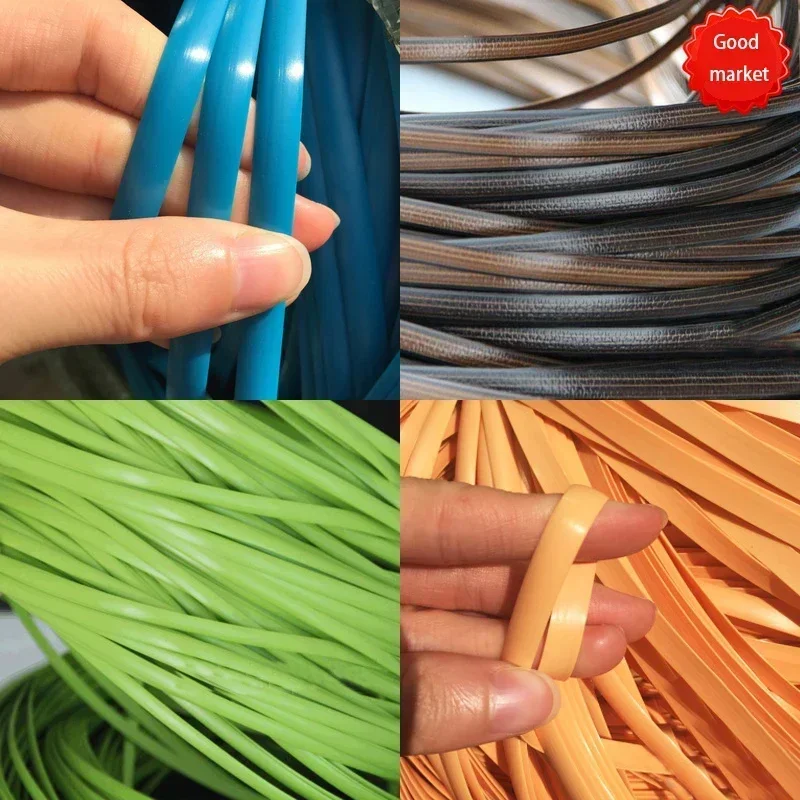 10M Coffee gradient flat synthetic rattan weaving material plastic rattan for knit and repair chair table synthetic rattan