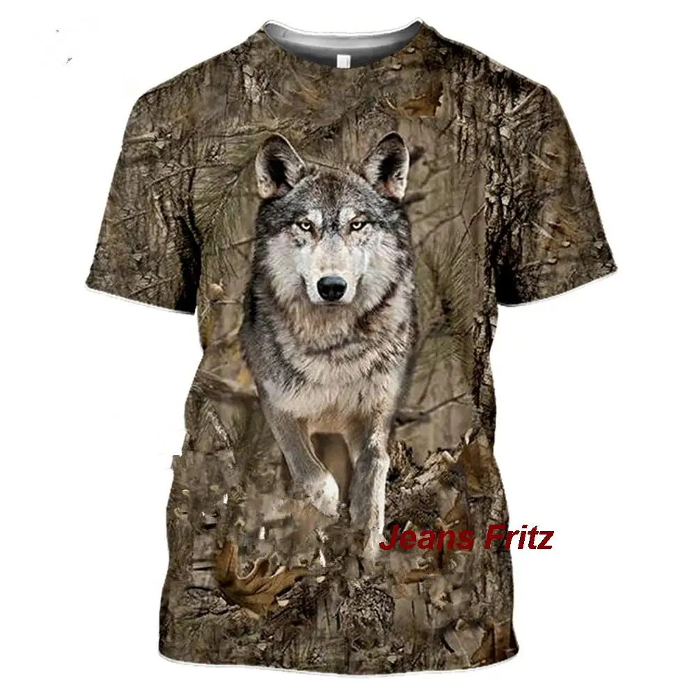 2023 Camouflage hunting animals wild boar 3D T-shirt summer leisure men's T-shirt fashion street  pullover short sleeve jacket image 2