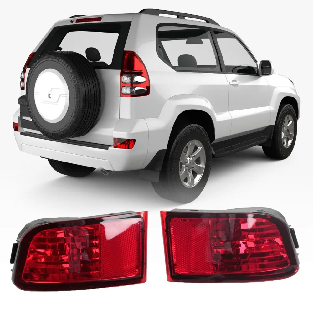 Rear Bumper Reflector For TOYOTA Land Cruiser Prado 120 Series GRJ120 TRJ120 FJ120 2002-2009 Fog Cover No Bulb Included