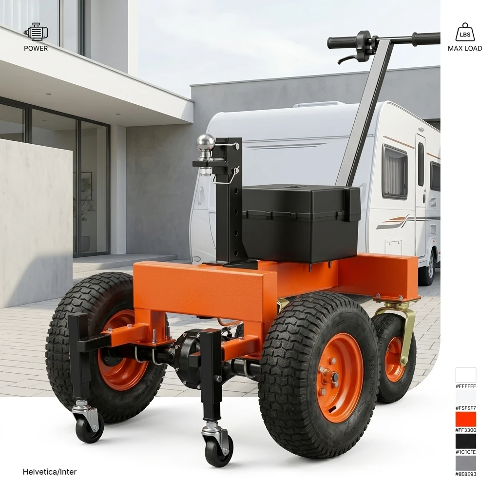 Electric Power Tug, 3000KG 7000LBS Motorized Trailer Dolly, 800W Heavy Duty Hitch for Caravan Boat, Tool for Outdoor Use