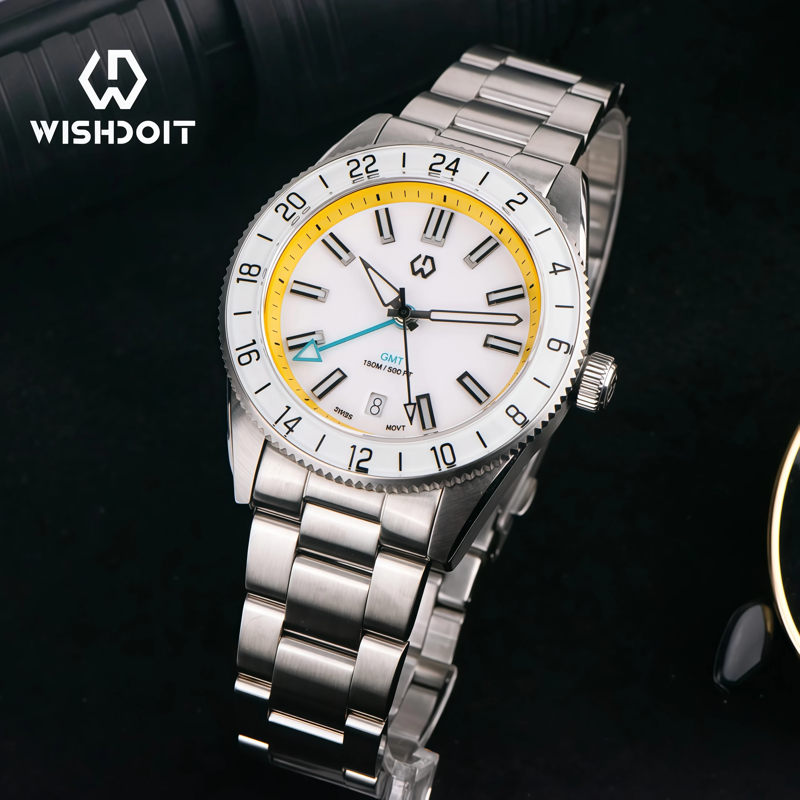 WSD9025 New Man's Automatic Watch Quartz Swiss Movement BGW9 Luminous Bezel 4-Pin GMT 150 Meters Waterproof Diving