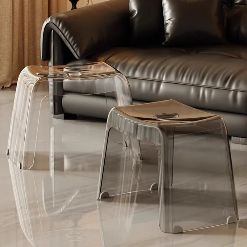 

Plastic Ottoman Household Strong and Durable Stackable Light Luxury High Sense Shoe Changing Stool Thickened Small Stools
